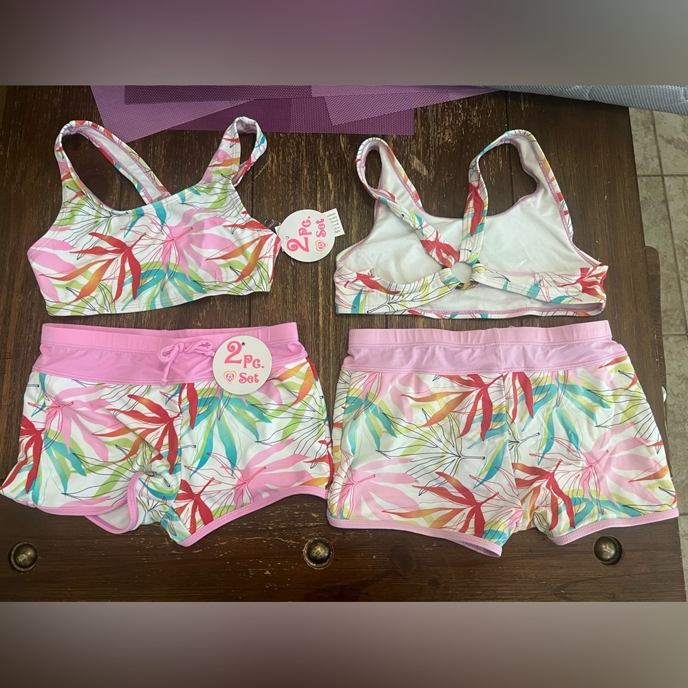 Laguna Girls 2 piece swimsuit size S 7/8 and M 10/12